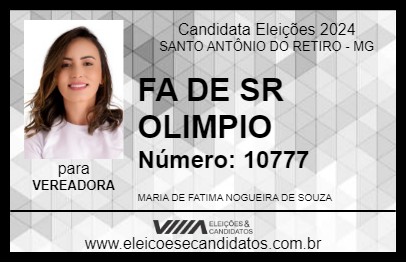 Candidato FA DE SR OLIMPIO 2024 - SANTO ANTÔNIO DO RETIRO - Eleições