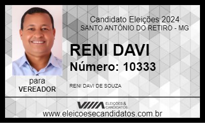 Candidato RENI DAVI 2024 - SANTO ANTÔNIO DO RETIRO - Eleições