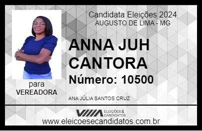 Candidato ANNA JUH CANTORA 2024 - AUGUSTO DE LIMA - Eleições