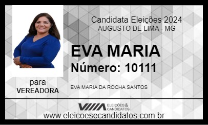 Candidato EVA MARIA 2024 - AUGUSTO DE LIMA - Eleições