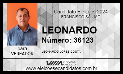 Candidato LEONARDO 2024 - FRANCISCO SÁ - Eleições