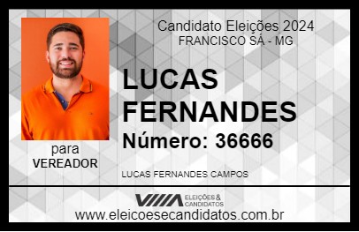 Candidato LUCAS FERNANDES 2024 - FRANCISCO SÁ - Eleições