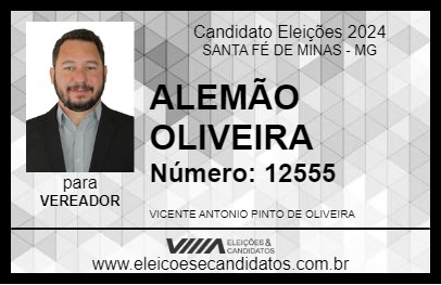 Candidato ALEMÃO OLIVEIRA 2024 - SANTA FÉ DE MINAS - Eleições