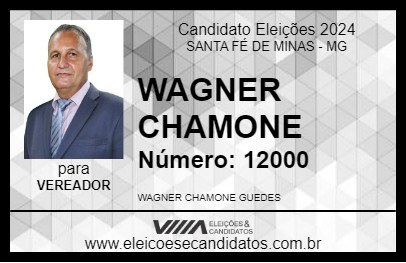 Candidato WAGNER CHAMONE 2024 - SANTA FÉ DE MINAS - Eleições