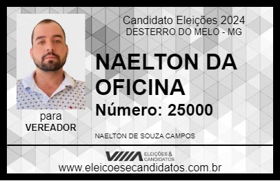 Candidato NAELTON DA OFICINA 2024 - DESTERRO DO MELO - Eleições