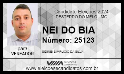 Candidato NEI DO BIA 2024 - DESTERRO DO MELO - Eleições