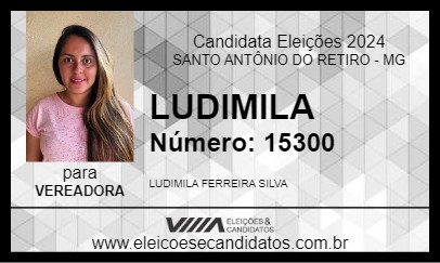 Candidato LUDIMILA 2024 - SANTO ANTÔNIO DO RETIRO - Eleições