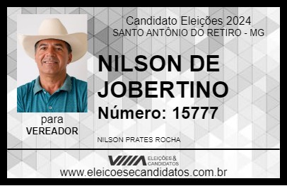 Candidato NILSON DE JOBERTINO 2024 - SANTO ANTÔNIO DO RETIRO - Eleições