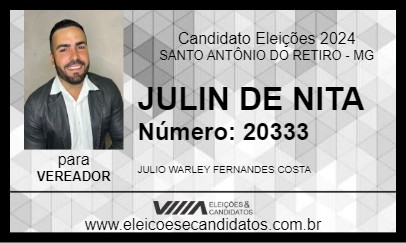 Candidato JULIN DE NITA 2024 - SANTO ANTÔNIO DO RETIRO - Eleições