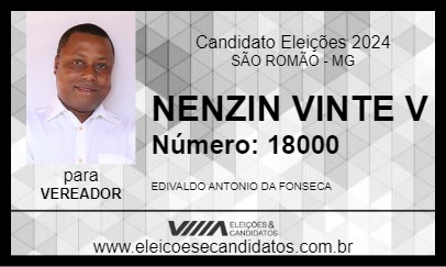 Candidato NENZIN VINTE V 2024 - SÃO ROMÃO - Eleições