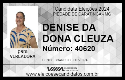 Candidato DENISE DA DONA CLEUZA 2024 - PIEDADE DE CARATINGA - Eleições