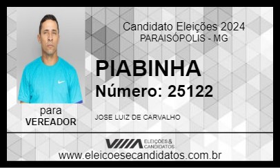 Candidato PIABINHA 2024 - PARAISÓPOLIS - Eleições