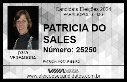 Candidato PATRICIA DO SALES 2024 - PARAISÓPOLIS - Eleições