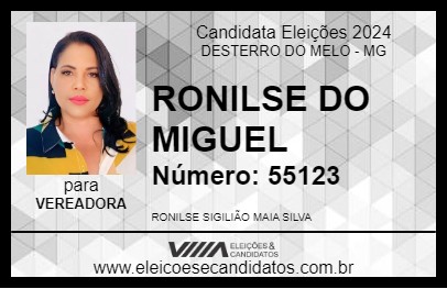 Candidato RONILSE DO MIGUEL 2024 - DESTERRO DO MELO - Eleições