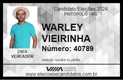 Candidato WARLEY VIEIRINHA 2024 - PINTÓPOLIS - Eleições