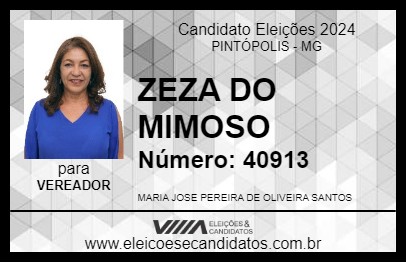 Candidato ZEZA DO MIMOSO 2024 - PINTÓPOLIS - Eleições