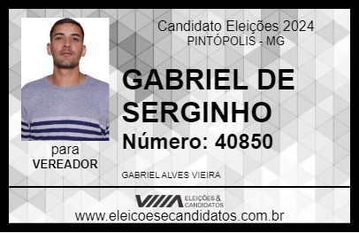 Candidato GABRIEL DE SERGINHO 2024 - PINTÓPOLIS - Eleições