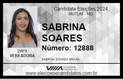 Candidato SABRINA SOARES 2024 - MUTUM - Eleições