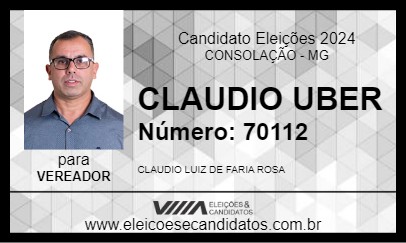 Candidato CLAUDIO UBER 2024 - CONSOLAÇÃO - Eleições