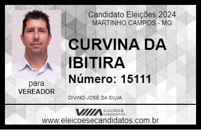 Candidato CURVINA DA IBITIRA 2024 - MARTINHO CAMPOS - Eleições