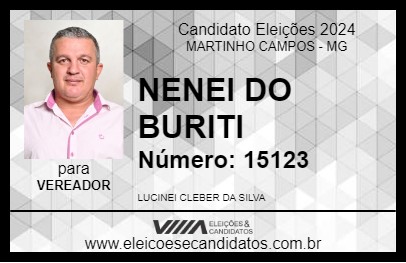 Candidato NENEI DO BURITI 2024 - MARTINHO CAMPOS - Eleições