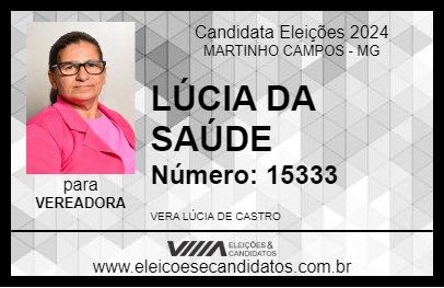 Candidato LÚCIA DA SAÚDE 2024 - MARTINHO CAMPOS - Eleições