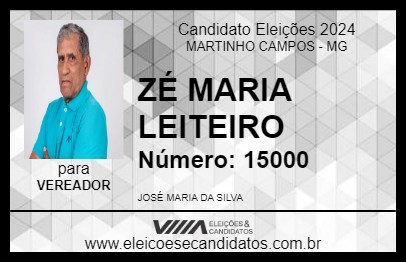 Candidato ZÉ MARIA LEITEIRO 2024 - MARTINHO CAMPOS - Eleições