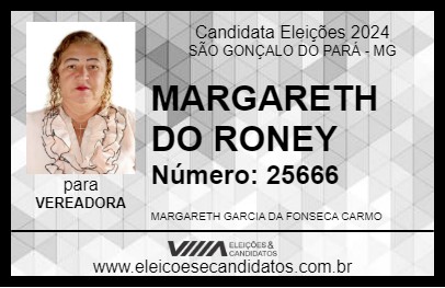 Candidato MARGARETH DO RONEY 2024 - SÃO GONÇALO DO PARÁ - Eleições