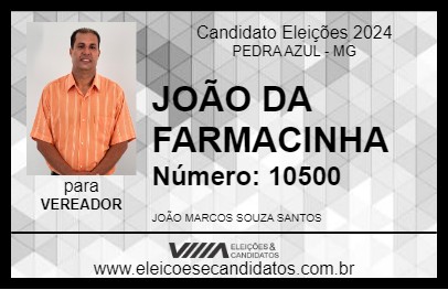 Candidato JOÃO DA FARMACINHA 2024 - PEDRA AZUL - Eleições