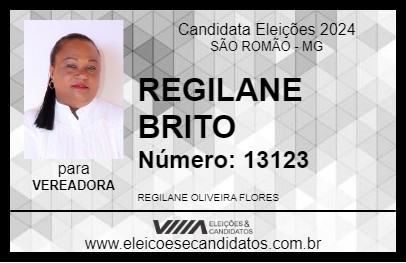 Candidato REGILANE BRITO 2024 - SÃO ROMÃO - Eleições