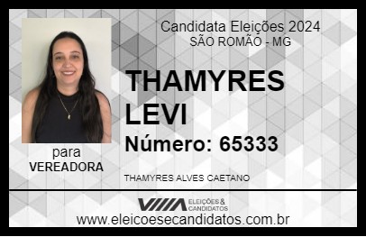 Candidato THAMYRES LEVI 2024 - SÃO ROMÃO - Eleições