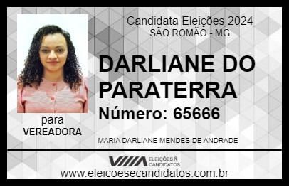 Candidato DARLIANE DO PARATERRA 2024 - SÃO ROMÃO - Eleições