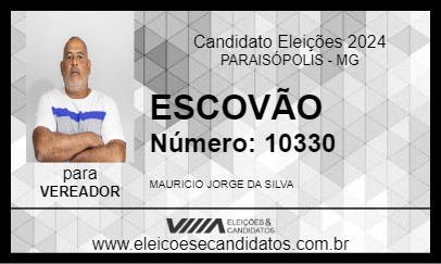 Candidato ESCOVÃO 2024 - PARAISÓPOLIS - Eleições