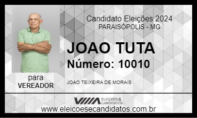 Candidato JOAO TUTA 2024 - PARAISÓPOLIS - Eleições