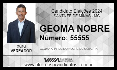 Candidato GEOMA NOBRE 2024 - SANTA FÉ DE MINAS - Eleições