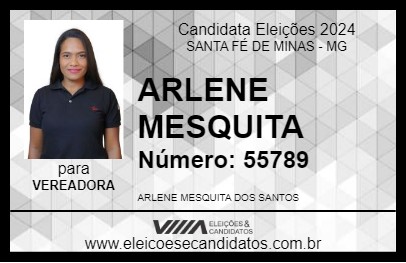 Candidato ARLENE MESQUITA 2024 - SANTA FÉ DE MINAS - Eleições