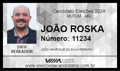 Candidato JOÃO ROSKA 2024 - MUTUM - Eleições