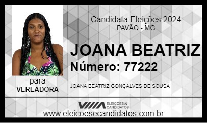 Candidato JOANA BEATRIZ 2024 - PAVÃO - Eleições