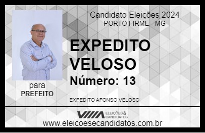 Candidato EXPEDITO VELOSO 2024 - PORTO FIRME - Eleições