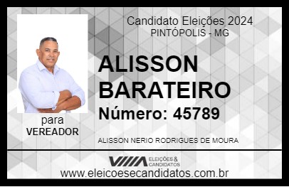 Candidato ALISSON BARATEIRO 2024 - PINTÓPOLIS - Eleições