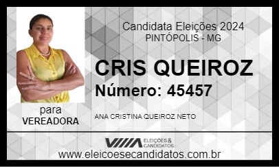 Candidato CRIS QUEIROZ 2024 - PINTÓPOLIS - Eleições