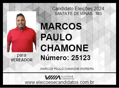 Candidato MARCOS PAULO CHAMONE 2024 - SANTA FÉ DE MINAS - Eleições