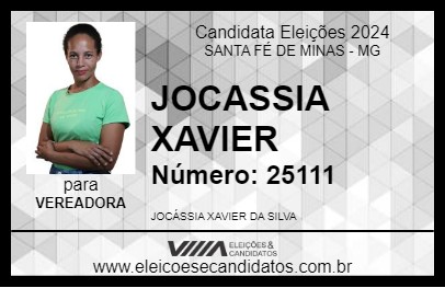 Candidato JOCASSIA XAVIER 2024 - SANTA FÉ DE MINAS - Eleições