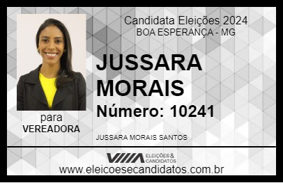 Candidato JUSSARA MORAIS 2024 - BOA ESPERANÇA - Eleições