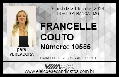 Candidato FRANCELLE COUTO 2024 - BOA ESPERANÇA - Eleições