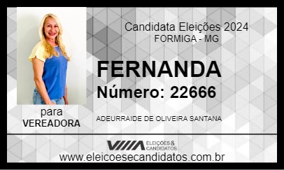 Candidato FERNANDA 2024 - FORMIGA - Eleições