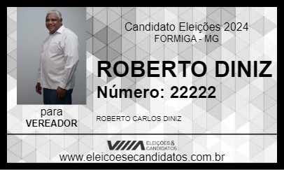 Candidato ROBERTO DINIZ 2024 - FORMIGA - Eleições