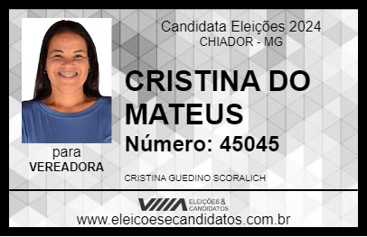 Candidato CRISTINA DO MATEUS 2024 - CHIADOR - Eleições