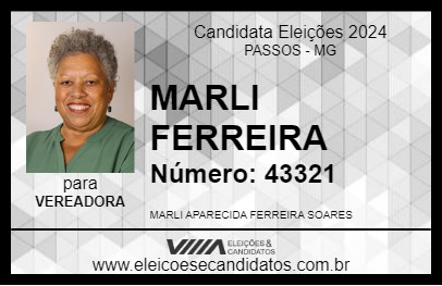 Candidato MARLI FERREIRA 2024 - PASSOS - Eleições