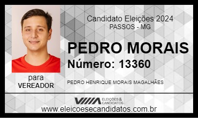 Candidato PEDRO MORAIS 2024 - PASSOS - Eleições